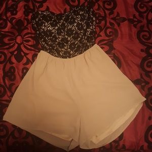 Nude lace top rumper